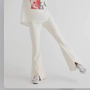 Free People  vegan White Flare Pants NWOT